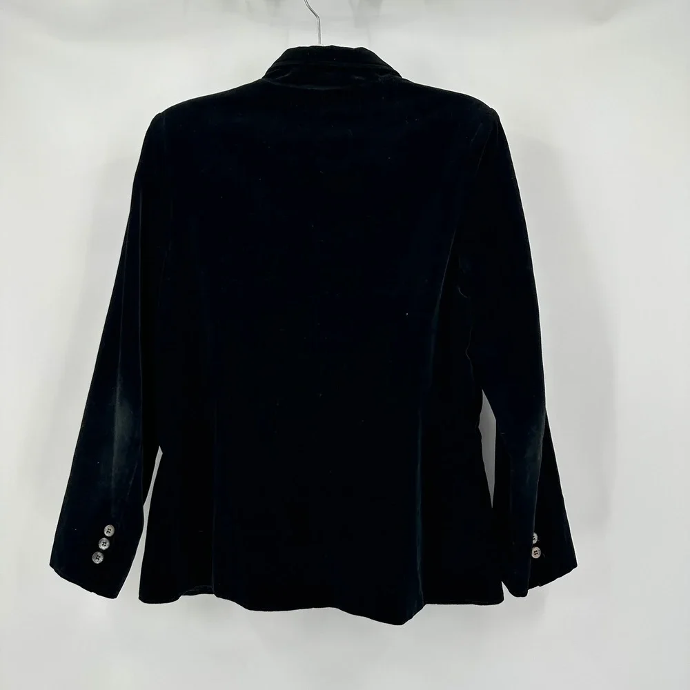 Womens Vintage Minimalist Velvet Blazer Size 12 Jacket Academia Victorian Goth